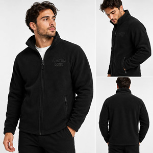 Chaqueta de Forro Polar Personalizada para Hombre, Chaqueta de Invierno Cálida con Cierre Completo y Cuello Alto, con Bordado de Logotipo Personalizado - Product Image 4