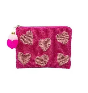 <b>Mini</b> Beaded Coin <b>Pouch</b> Purses for Kids Seed Bead Wallet with Zipper Closure Gift for Her Coin Holder - Product Image 4
