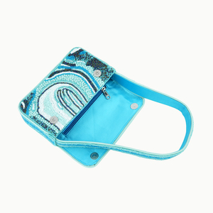 Beaded Bohemian Flap Shoulder Bag With <b>Sequined</b> Wave Pattern Single Strap Women Fashion Handbag Daily Use - Product Image 3