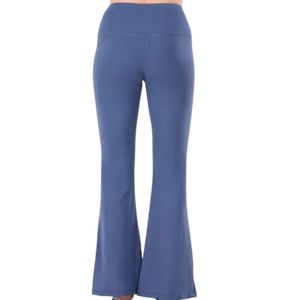 . Pantalon évasé bleu taille haute pour femme, extensible, coupe ajustée, style legging de yoga, jambe large, décontracté, coupe bootcut ajustée - Product Image 6