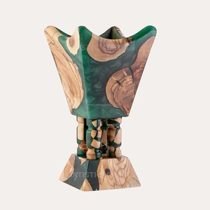 Quemador de incienso de madera hecho a mano y difusor de aromaterapia con soporte Bakhoor de resina con diseño elegante de madera y resina - Product Image 2