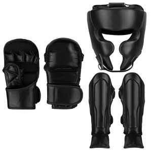 Conjuntos de Boxeo de Cuero Genuino de Calidad Fantástica, Ecológicos y Duraderos, para Muay Thai, Sanda, MMA, Entrenamiento de Primavera, Protector de Cabeza y Espinilleras - Product Image 6