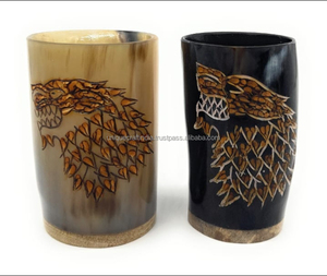 Gobelet en corne de buffle polie de haute qualité, fait main, en corne naturelle, pour boissons froides - Product Image 3