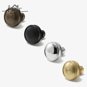 Round metal cabinet <b>knob</b> set brushed brass matte <b>black</b> chrome finish drawer pull modern furniture <b>knob</b> kitchen cupboard hardware - Product Image 1