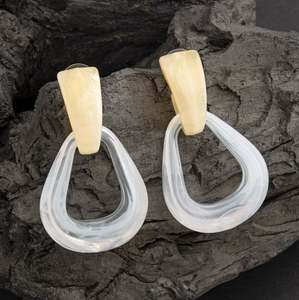 Lime Swirl <b>Resin</b> Drop Earrings Olive & Citrus <b>Resin</b> Statement Earrings Two-Tone <b>Resin</b> Teardrop Earrings Abstract <b>Resin</b> <b>Crafts</b> - Product Image 3