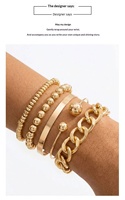 Ensemble de bracelets multicouches superposés géométriques exagérés style punk ouvert avec perles CCB, pour femme, été, style euro-américain transfrontalier