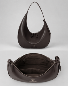 Sac à bandoulière hobo en cuir véritable de haute qualité pour femme, marron, avec fermeture éclair, sac à main décontracté, sac à la mode, WARPRO INDUSTRY, résistant à l'eau - Product Image 5