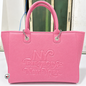 Bolsos Tote de Piel Sintética Rosa Estilo Nueva York al por Mayor con Letras Grabadas y Cadenas, Moda de Última Tendencia para Uso Diario de Mujer, Abiertos, para Todas las Estaciones - Product Image 1