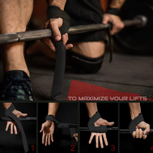 Heavy Duty Neoprene Wrist Support Straps Custom Lifting Straps <b>Barbell</b> Dumbbell Professional Protection Non-Slip Weightlifting - Product Image 6