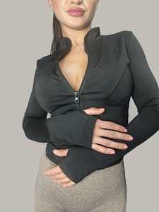 Veste de yoga pour femme, fermeture intégrale sur le devant, extensible, confortable, design pour un style de vie actif, matière polyester/nylon, construction sans couture - Product Image 5