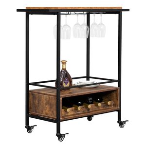HODELY Carrelli da Cucina con Isola in Legno a Griglia Piccola, Doppio Bracciolo, Vernice Nera, Pannello a Densità Elevata con Motivo Fiamma, Spessore 1.5mm - Product Image 1