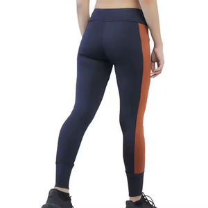 Ensemble de yoga pour femme : Leggings taille haute, soutien-gorge de sport dos nageur à encolure dégagée, bordure contrastante, sans couture, longueur intégrale, en Spandex et Polyester - Product Image 6