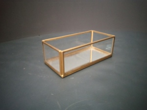 Brass Glass Mirror <b>Storage</b> <b>Tray</b> with Metal Frame Modern Design Lacquered Finish for Jewelry Necklace Cosmetic Display - Product Image 2