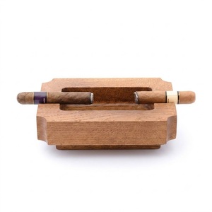 Cendrier carré en bois de frêne de qualité supérieure avec 4 fentes, fait main en bois massif, pour la décoration de la maison, de l'hôtel et du bureau - Product Image 3