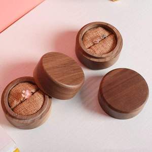 Premium Heart-Shaped Wooden <b>Ring</b> <b>Box</b> for Wedding Engagement or <b>Proposal</b> with Velvet Lining and Choice of Mango or Pine Wood - Product Image 5