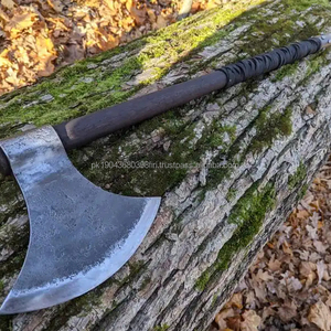 มีดโทมาฮอว์คเกรดอุตสาหกรรมคุณภาพสูงจาก MS-Factory ด้ามเหล็กดามัสกัสสีเงิน ใช้งานได้หลากหลาย รับทำโลโก้ OEM - Product Image 1