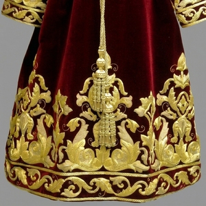Custom Maroon Velvet Ceremonial Robe Hand Embroidered Gold Bullion Liturgical Tunic Church Clergy Vestment Orthodox Dalmatic - Product Image 6