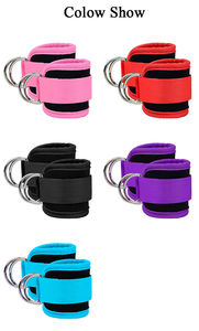 Sangle de cheville professionnelle unisexe pour entraînement, fitness, gym, avec rembourrage en néoprène, respirante, robuste, avec anneau en D réglable - Product Image 5