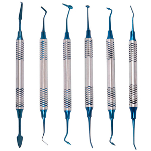 Juego de 6 Espátulas de Resina Compuesta Dental con Recubrimiento de Titanio y Mango Grueso, Instrumento de Odontología - Product Image 1