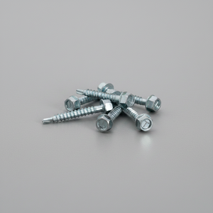 Weather-Resistant Zinc Coated Steel Wood <b>Screws</b> - Hex Washer Head Custom Length 50mm to 300mm - Product Image 1