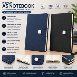 Carnet A5 en cuir PU, pliable, à feuilles mobiles, avec fermeture élastique, bloc-notes portable, logo personnalisé, cadeau d'affaires - Product Image 5