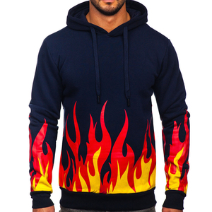 Sudaderas con Capucha de Invierno Personalizadas de Alta Calidad, Unisex, con Estampado de Fuego, OEM, Transpirables, 100% Algodón, Sudadera de Felpa Extra Grande - Product Image 1