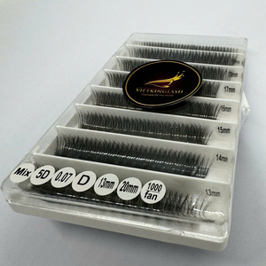 Extensions de cils ultra-rapides faites à la main, bouquets de cils préfabriqués, courbures CC/DD/L/M, tailles mixtes, poils synthétiques PBT coréens, volume facile à appliquer - Product Image 5