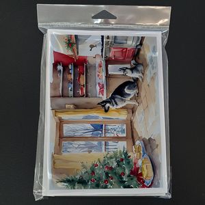 Norwegian Elkhound Christmas Cookies Whimsical A7 Cartes de vœux Pack 8 Cartes vierges avec enveloppes Taille 5x7 - Product Image 3