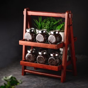 Estante de Especias y Organizador de Cocina de Madera de Lujo y Calidad Premium para el Hogar o Restaurante, Disponible para la Venta - Product Image 2