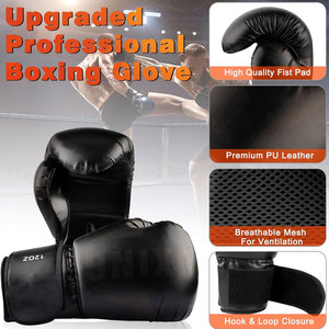 Black PU Leather Boxing <b>Punching</b> <b>Bag</b> Durable Unisex All Seasons Solid Color - Product Image 5