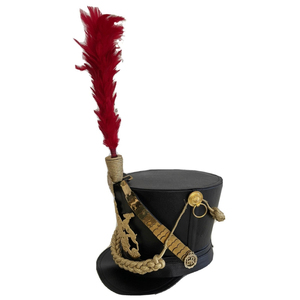 Chapeaux Shako Napoléoniens Français avec Plume en Cuir de Vachette Imperméable pour Reconstitutions Historiques, Décoratifs pour Bandes de Marche et Usage Quotidien Décontracté - Product Image 2