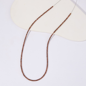 Magnifique collier Mala en diamant brun naturel LB de 40 carats avec pierres rondes en or blanc et clarté mixte - Product Image 1