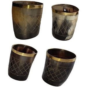 Antique Finish Natural Buffalo Horn Drinking Glass Handmade Eco Friendly Reusable Durable Rustic Barware Party Dining Table - Product Image 6