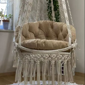 Macrame <b>Swing</b> <b>Chair</b>, Handmade Boho Hammock <b>Chair</b>, Hanging <b>Chair</b> for <b>Outdoor</b> & Indoor - Product Image 1
