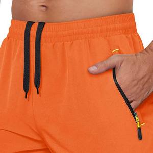กางเกงกีฬาขาสั้นผู้ชาย ปี 2026 แห้งเร็ว ระบายอากาศได้ดี กางเกงออกกำลังกายผู้ชาย สีส้ม ผ้าฝ้ายผสมโพลีเอสเตอร์ กางเกงวิ่งออกกำลังกายในยิมสำหรับผู้ชาย - Product Image 2