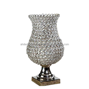 Hot Luxury <b>Silver</b> Crystal Beaded <b>Candle</b> <b>Holder</b> Hot Selling Decorative Metal Crafted Handmade <b>Candle</b> <b>Holder</b> for Table Decoration - Product Image 3