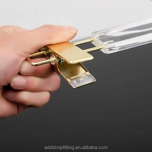 Astrid 32 cm Cintres à pinces dorées en acrylique transparent pour jupes, pantalons et vêtements - Product Image 5