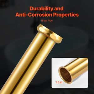 Kit Scarico Vasca Freestanding in PVC con 2 Tubi di Scarico in Ottone, Set di Installazione per Vasca da Bagno con Adattatore in PVC e Terminale Compatibile - Product Image 4