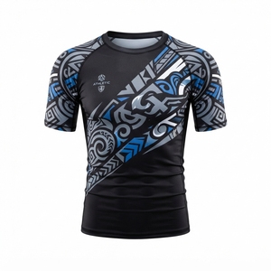 Camiseta de Compresión de Manga Corta con Sublimación Personalizada OEM para MMA, Rashguard para Jiu Jitsu, Grappling, Entrenamiento en Gimnasio - Product Image 1