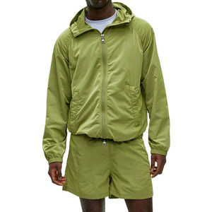 Ensemble short et veste coupe-vent en satin pour homme, style vintage, tissu tissé respirant à séchage rapide, collection printemps, vente en gros, best-seller - Product Image 3