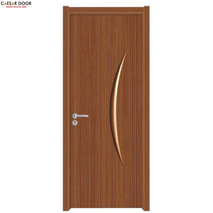 Puerta Moderna Minimalista de Madera Sólida con Acabado de Chapa de PVC de Alta Calidad, Resistente al Agua, para Baño, Oficina en Casa, Sala de Estar - Product Image 1