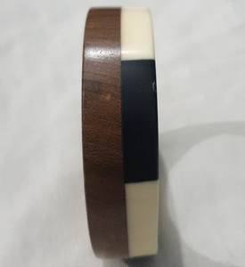 Bracelet jonc rond en résine fait main en alliage pour femme, bijoux à prix abordable avec motif floral - Product Image 5