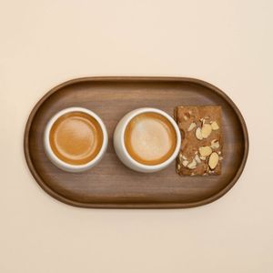 <b>Wooden</b> snack tray for serving food and drink round platter pizza breakfast food bar home kitchen decor wedding gifts restaurant - Product Image 2