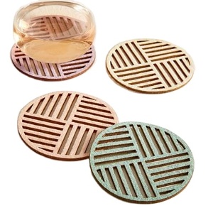 Posavasos personalizado Mdf Squarestone de sublimación respetuoso con el medio ambiente moderno con posavasos trasero de corcho - Product Image 2