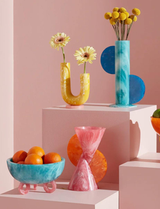 ROYAL ARTISANS - Jarrón de Resina Azul con Patrón de Remolinos Acuáticos, de Primera Calidad, Nuevo, Decoración Moderna para el Hogar, Hecho a Mano en India - Product Image 2