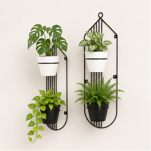 Support mural pour plantes en fer, support géométrique suspendu pour plantes, pour décoration intérieure et extérieure, maison, bureau, ensemble de supports pour pots de fleurs en métal - Product Image 3