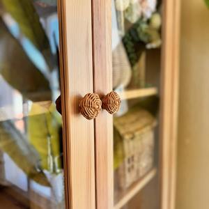 Poignée de porte en bois, accessoires pour armoires, excellent choix, bouton en rotin tressé, poignée de porte de haute qualité - Product Image 5
