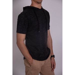 Felpa Leggera da Uomo con Cappuccio e Maniche Corte in Tessuto Tri-Blend - Product Image 3