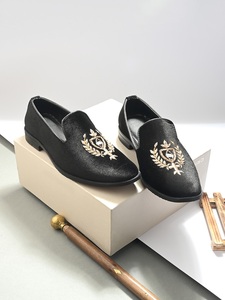 Premium Asken Atelier Black Velvet Loafers for Men Elegant <b>Embroidered</b> Design Genuine Leather Lining Comfort Slip-On Dress <b>Shoes</b> - Product Image 1