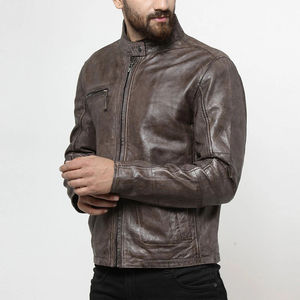 Veste en cuir de vachette résistante à l'eau de qualité supérieure pour hommes, impression personnalisée, vestes en cuir de style streetwear, service OEM - Product Image 5